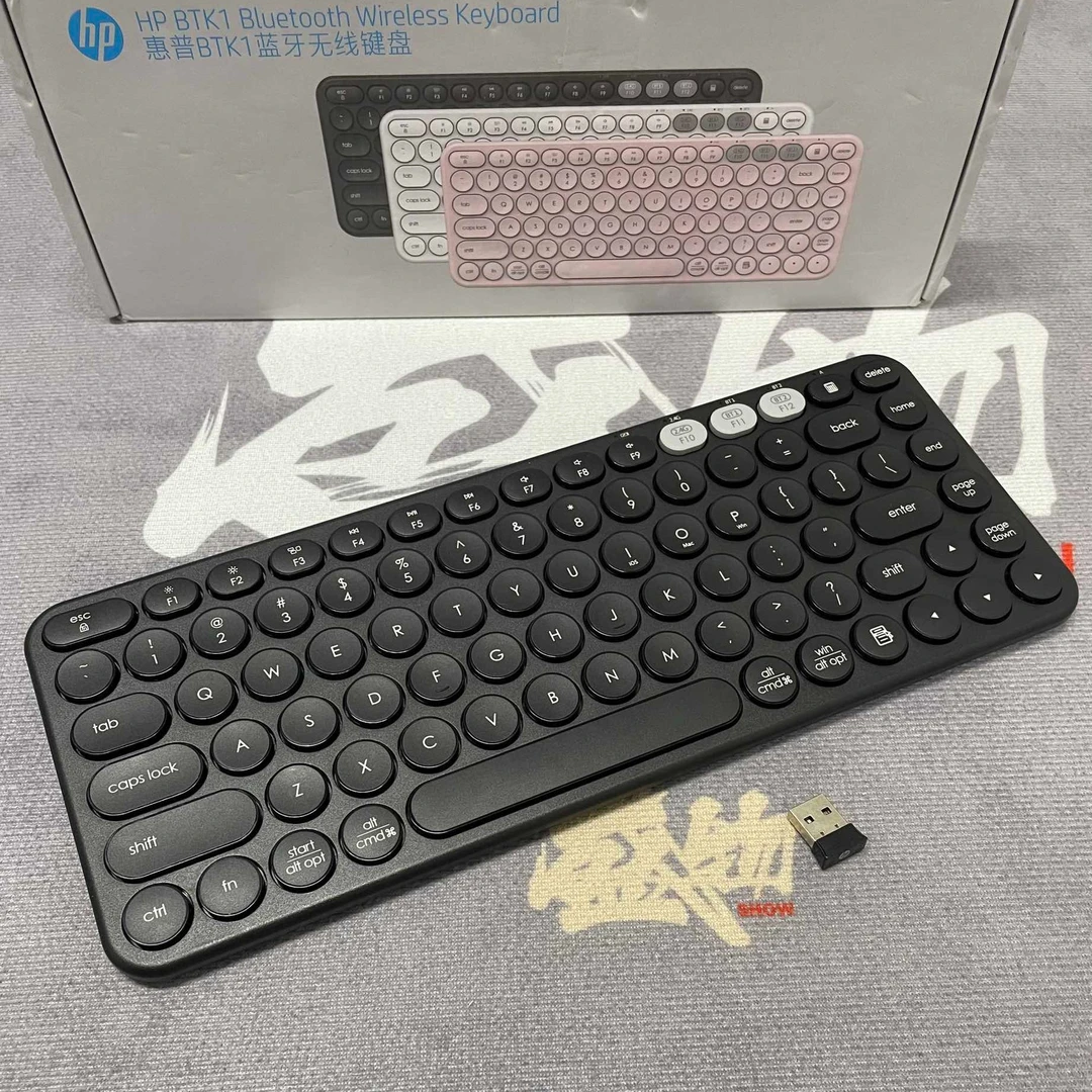 99新 HP/惠普 BTK1无线蓝牙双模键盘便携轻薄办公键盘84键商务