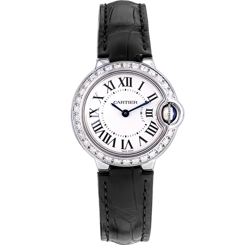 99新 Cartier/卡地亚 蓝气球系列28mm后镶钻石英女士手表W69018Z4