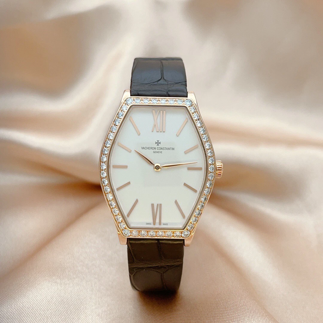 99新 Vacheron Constantin/江诗丹顿 马耳他玫瑰金原镶钻石英女表