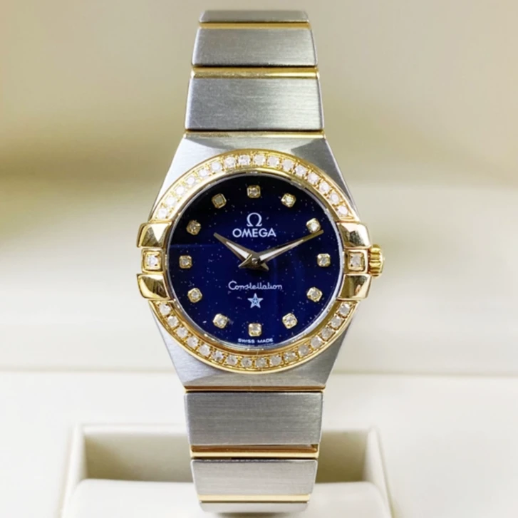 95新 Omega/欧米茄 欧米茄星座女表/后盘后钻/24mm/IP24星空盘