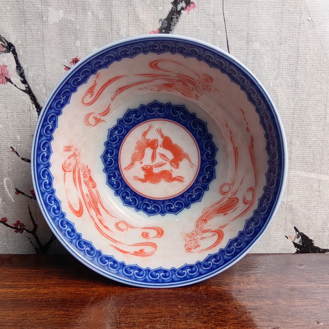 敦煌三兔共耳飞天普洱杯陶瓷釉下主人杯仿拓片品茗杯普洱杯大茶碗