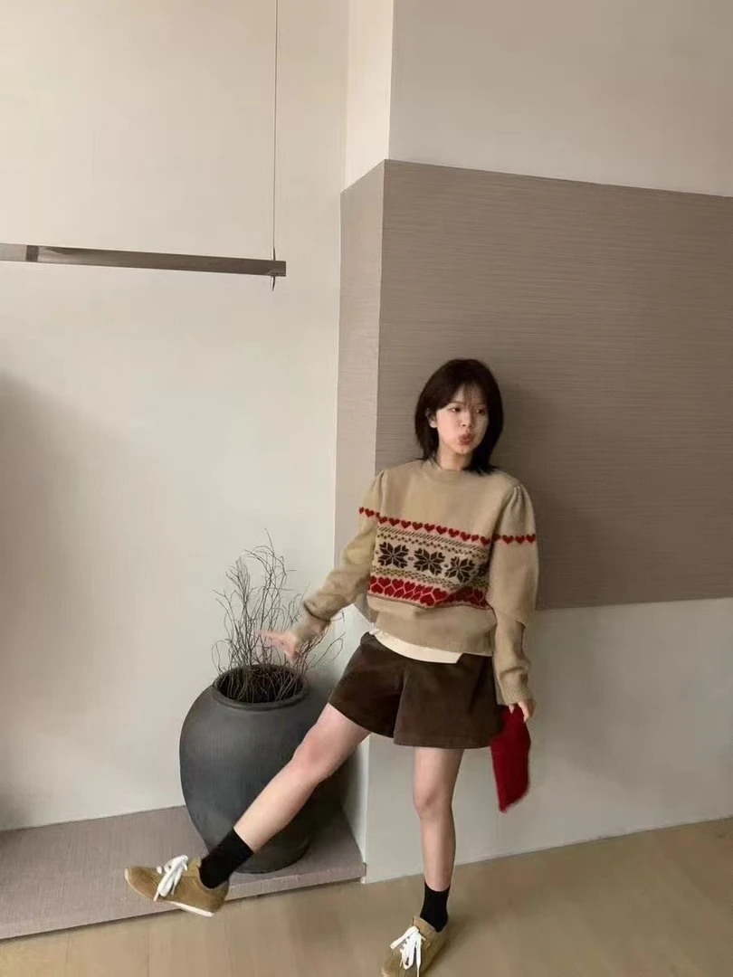 〖蕙子严选〗ZH 7450新款甜美复古高质全羊毛衫