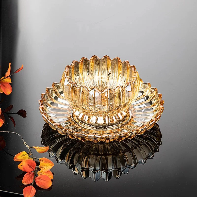 西藏包邮水晶果斗小号精致果盘