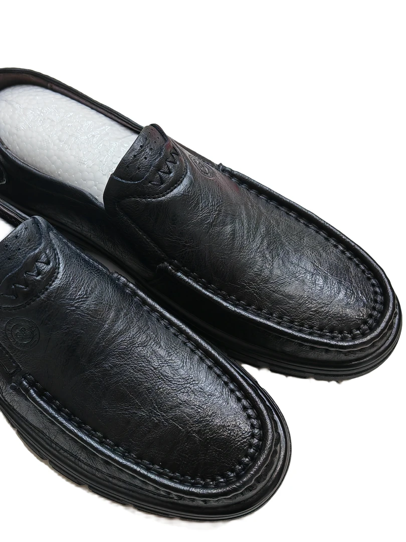 男鞋男士休闲透气黑色软底男款低帮时尚夏季真皮舒适商务百搭潮鞋