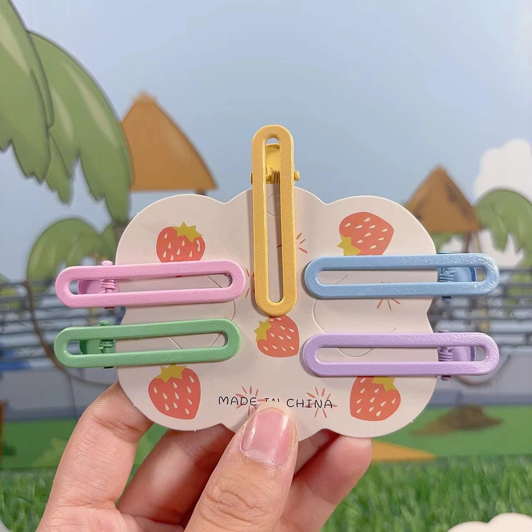 马卡龙色5公分u型夹子diy  发夹可爱无痕糖果色网红发卡ins碎发夹