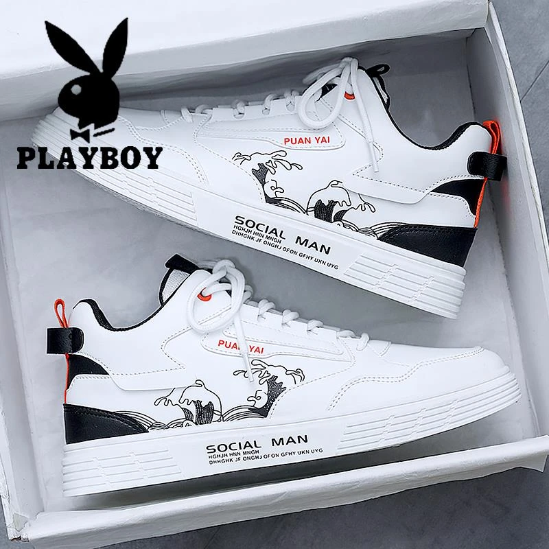 花花公子板鞋男款夏季高帮软底小白男鞋潮流百搭男士休闲运动潮鞋