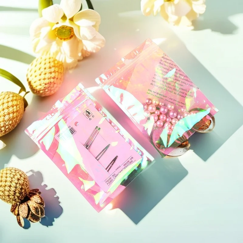 首饰袋 #彩虹膜镭射自封袋手工饰品袋透明镭射袋收纳防水塑封袋子