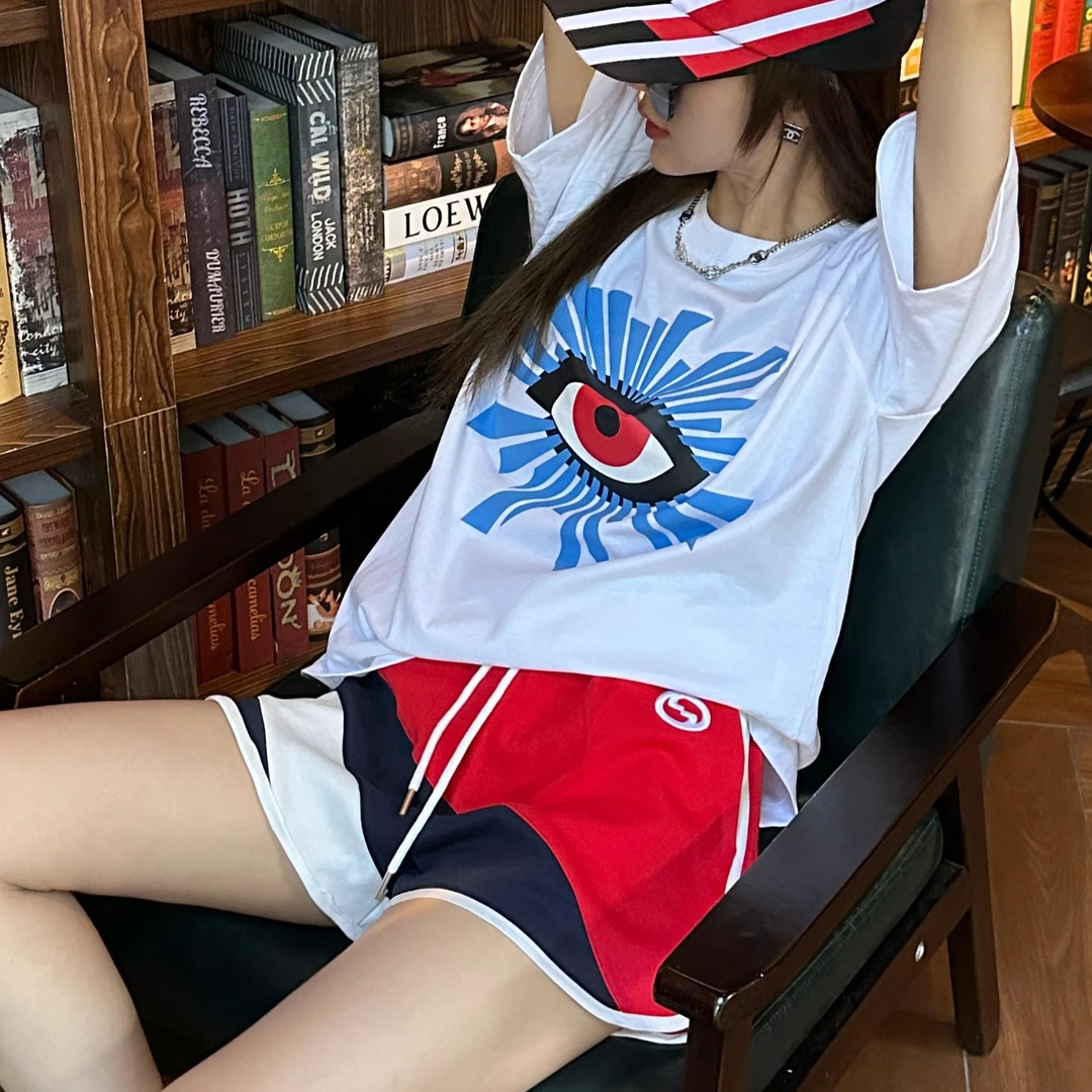 【真理之眼】半袖T恤时尚潮流印花休闲圆领宽松白色短袖T恤09-22321