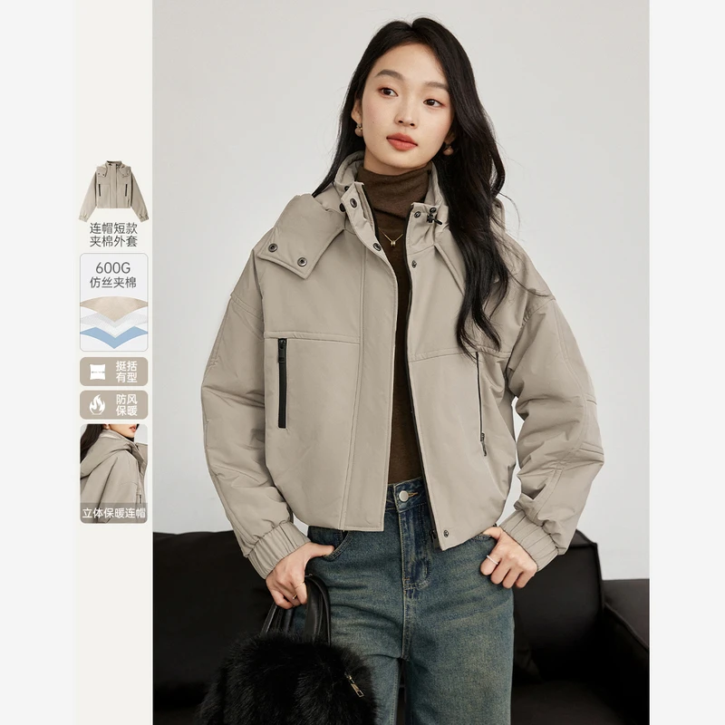 *梵希蔓夹棉加厚棉服女秋冬新款上衣M9118