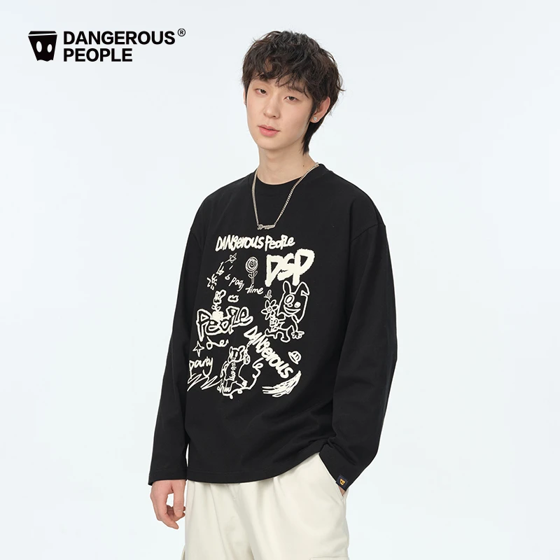 Dangerouspeople薛之谦dsp X 野丸子联名手绘涂鸦发泡圆领T恤