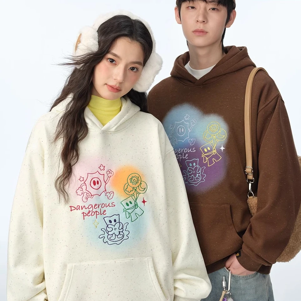 Dangerouspeople薛之谦dsp卡通小D连帽卫衣情侣宽松百搭厚款上衣