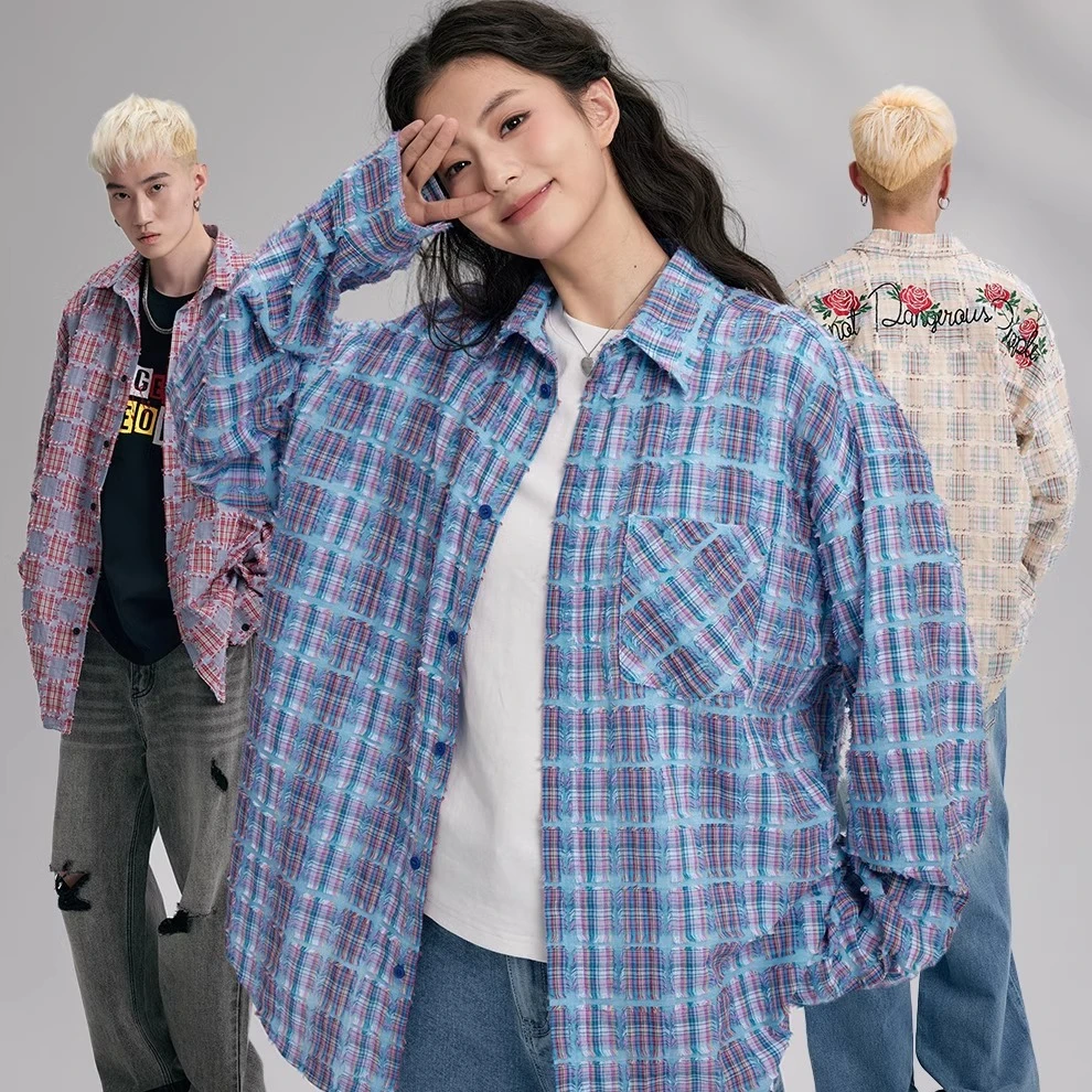 Dangerouspeople薛之谦dsp玫瑰刺绣休闲时尚百搭长袖衬衫新潮男装