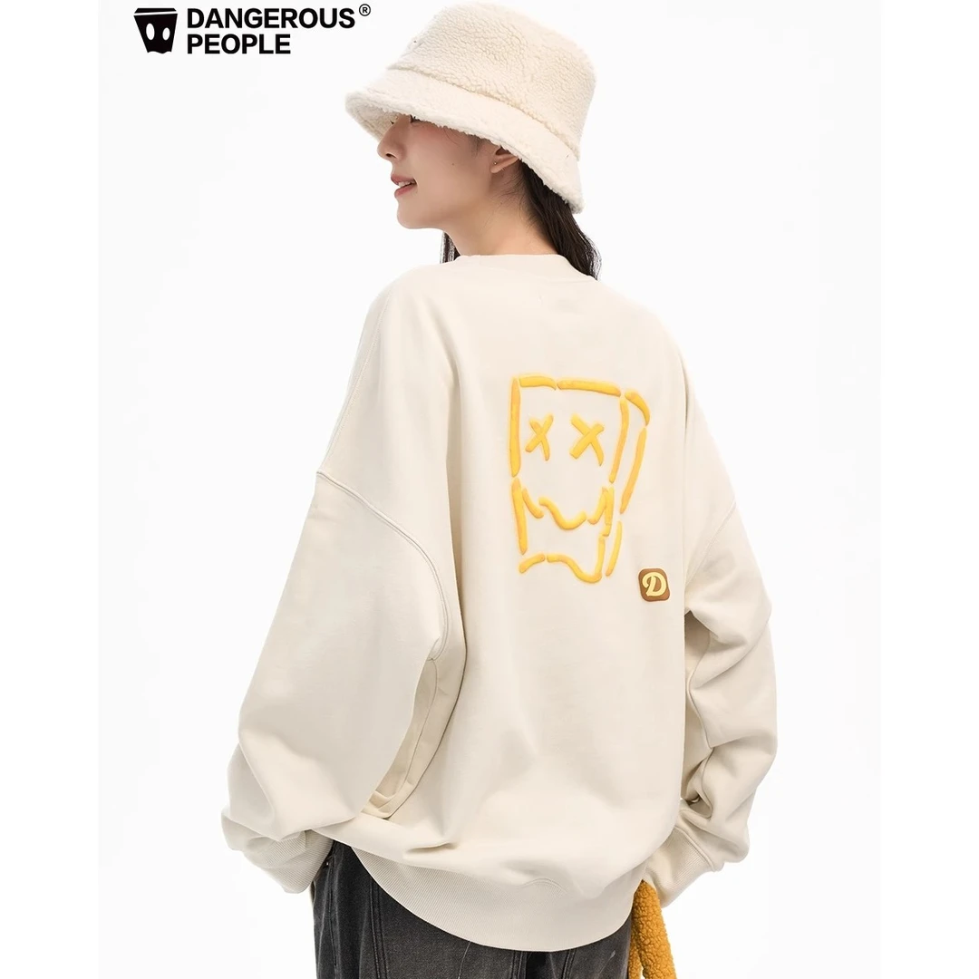 Dangerouspeople薛之谦dsp趣味薯条发泡印花宽松潮流圆领套头卫衣