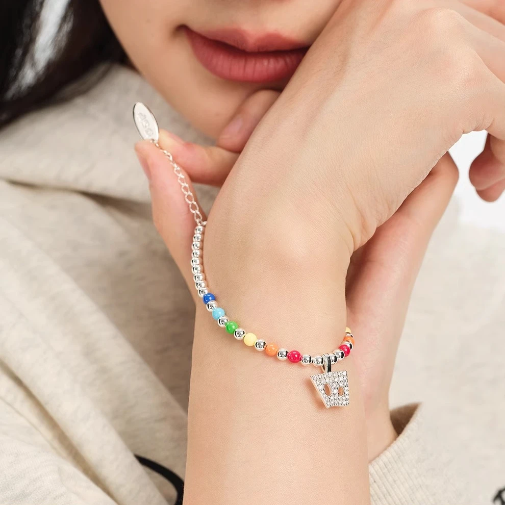 黄铜合成锆石手链 Dangerouspeople薛之谦dsp满钻纸袋头手链配饰