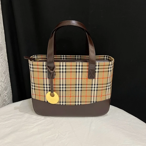 95新  Burberry博柏利中古包战马格纹托特包单肩水桶包校园风腋下