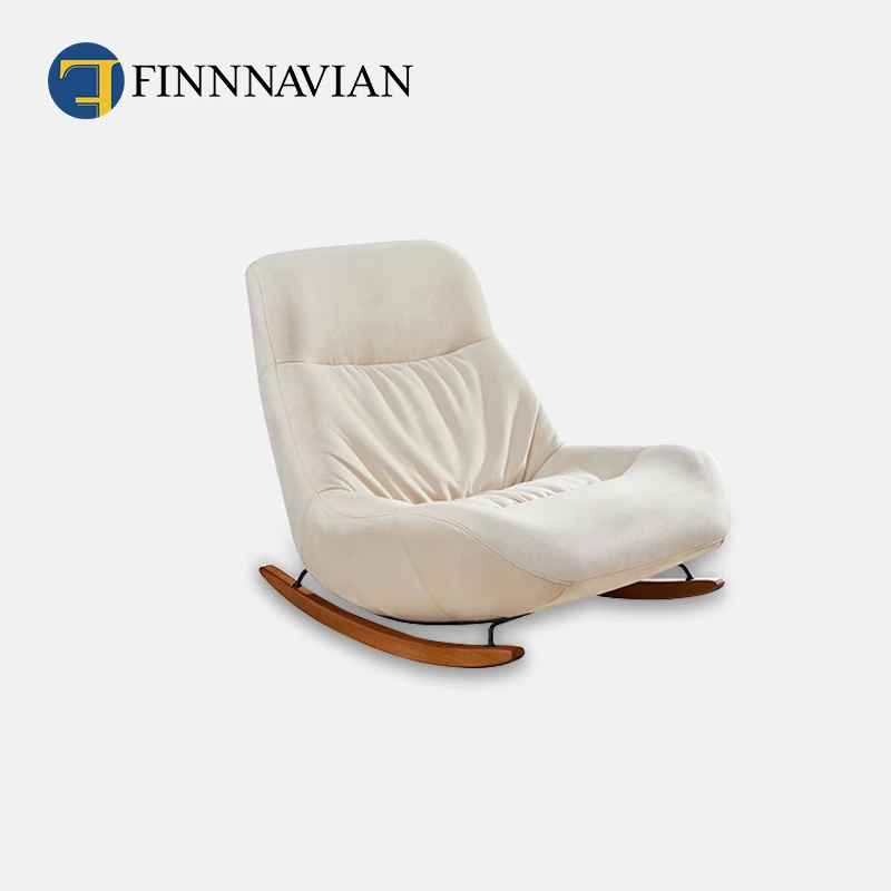 【超值特惠】现代简约奶油风休闲椅Sway布艺摇摇椅单人懒人沙发