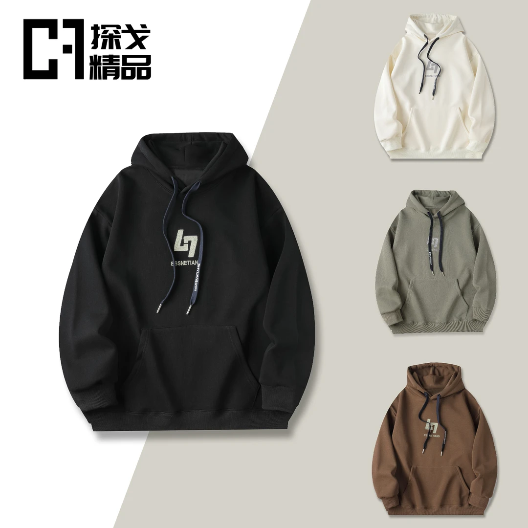 探戈服饰秋冬「简约款连帽」抽绳ins时尚百搭休闲宽松卫衣3129#帽衫