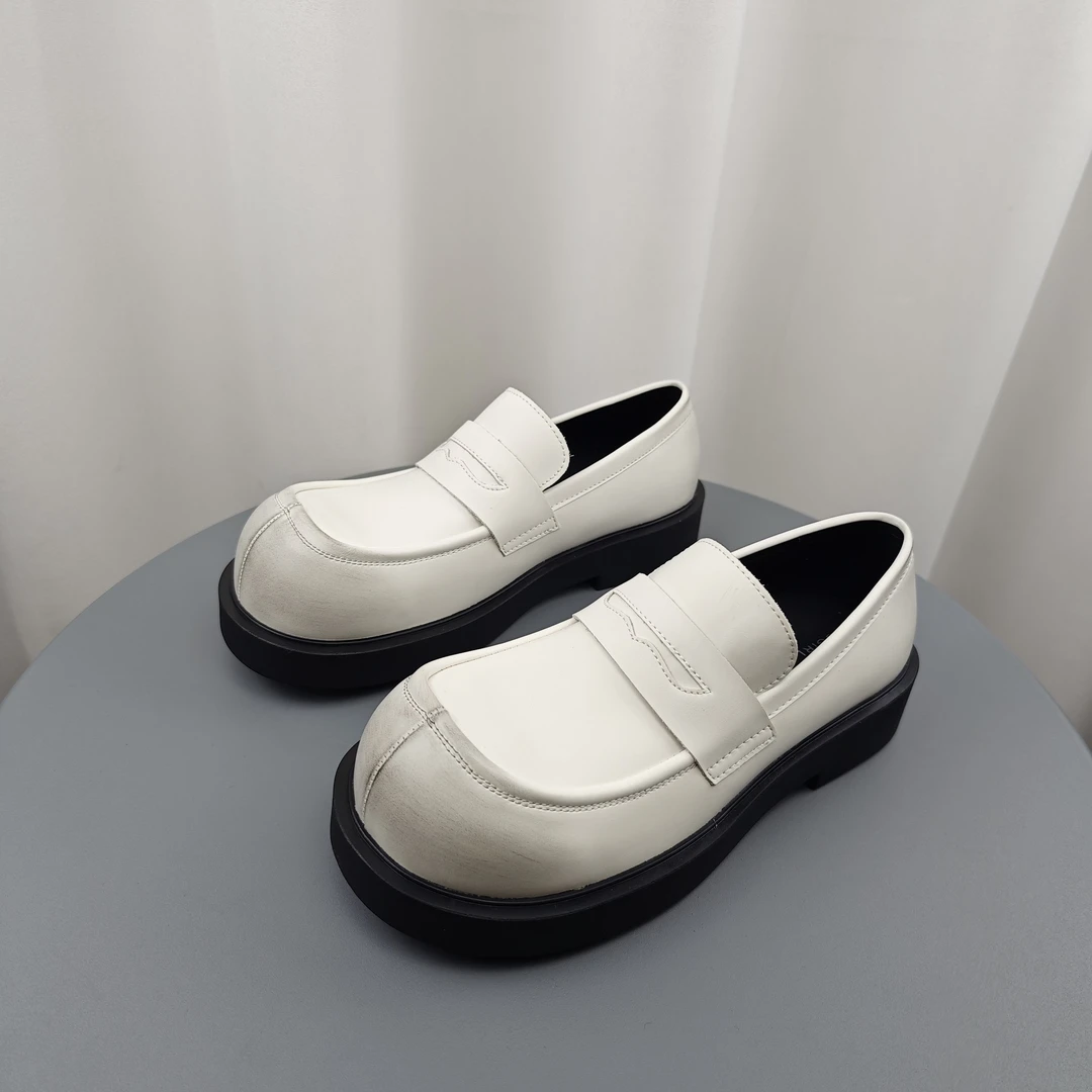 SGIRL TWTW英伦风厚底小皮鞋女2025复古乐福鞋百搭粗跟单鞋一脚蹬