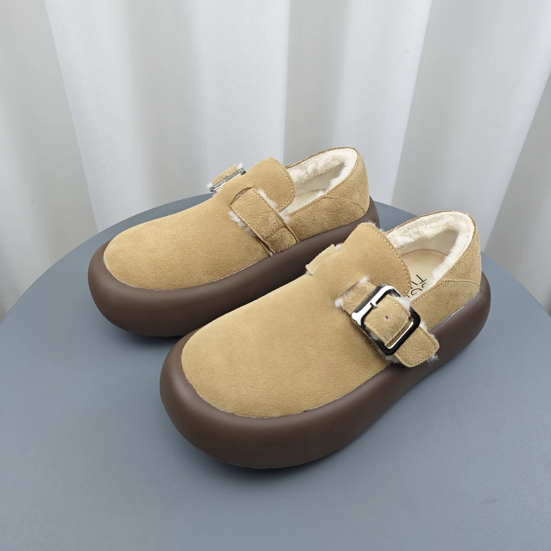 SGIRL TWTW一脚蹬厚底加绒勃肯鞋女2024新款时尚保暖百搭休闲鞋潮