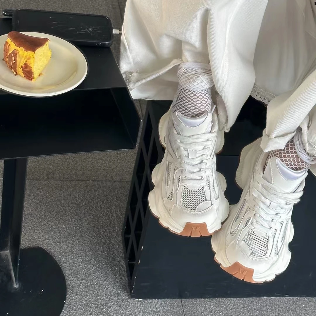 SGIRLTWTW夏季网面镂空老爹2024新款时尚厚底老爹鞋女