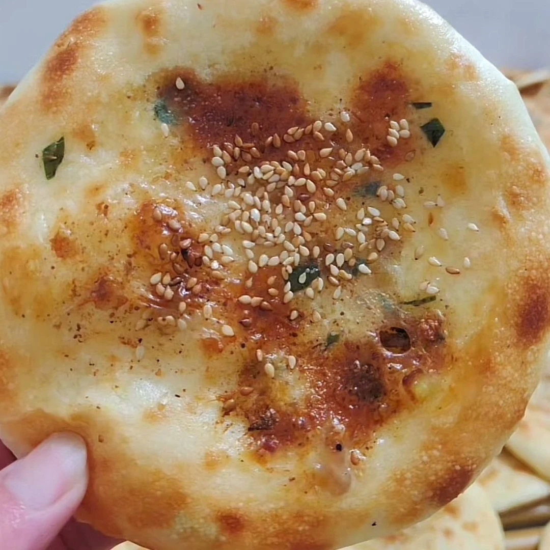 安徽皖北特产正宗灵璧土炉纯手工制作葱油烧饼真空包装开即食