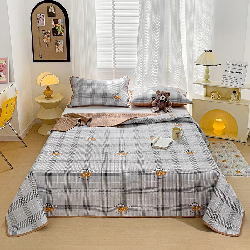 【超级红】卡宾熊 全棉大豆床盖三件套