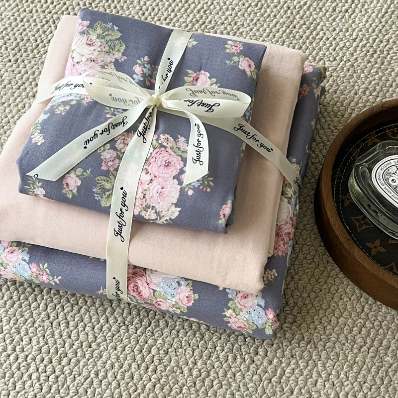 【超级红】爱玲说 韩式小清新有氧全棉双层纱印花四件套亲肤柔软