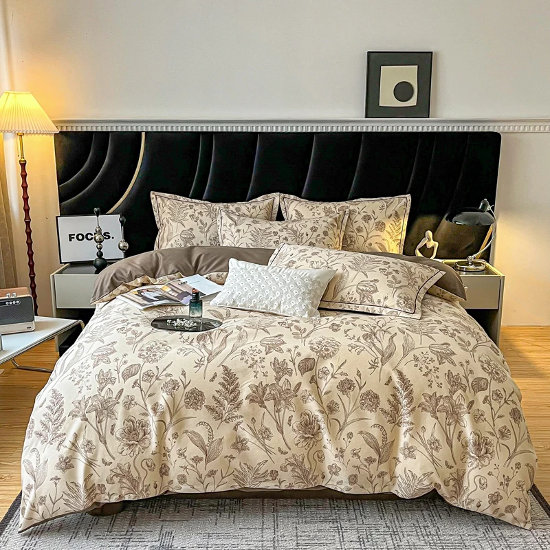 【超级红】尾单！全棉加厚磨毛一字绣四件套-爱意浓