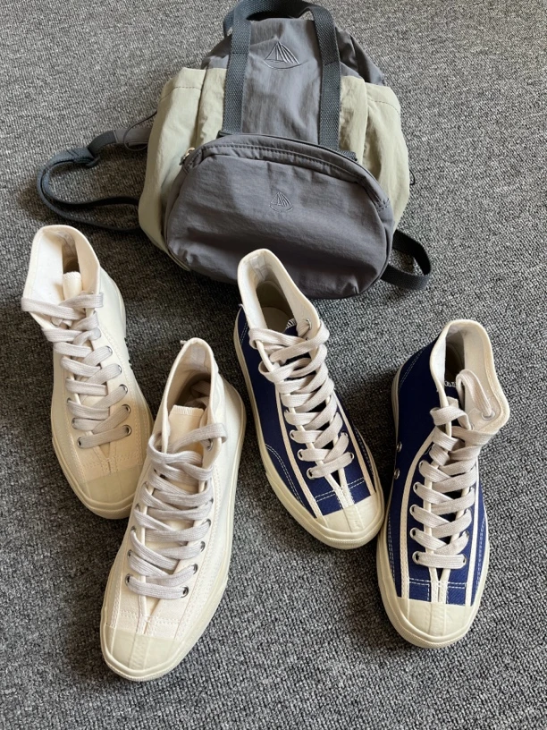 硫化鞋日系复古休闲板鞋百搭男女高帮帆布鞋潮流