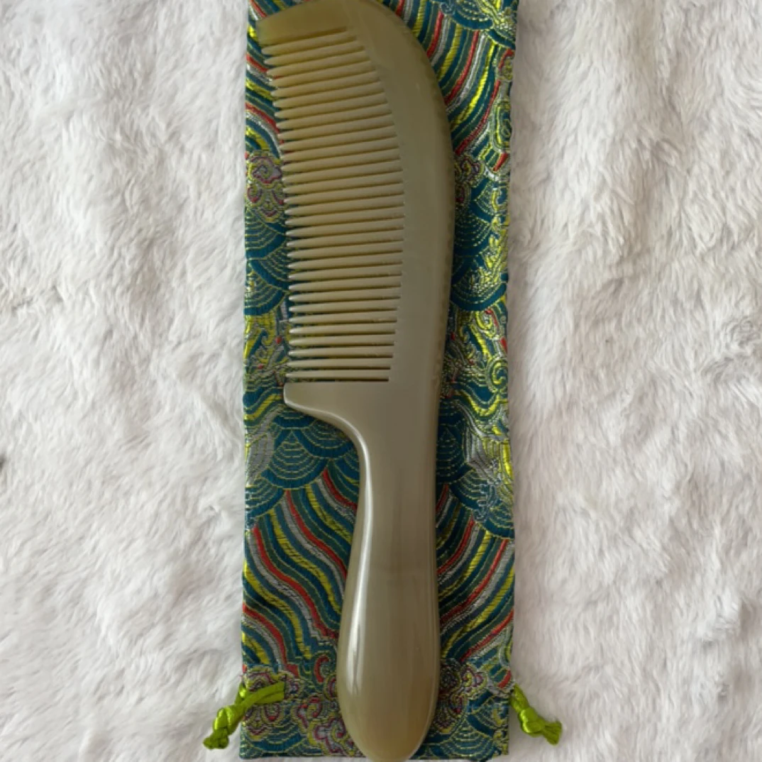 天然牛角梳子22厘米精品防静电护发可直播间挑选（配礼盒锦袋精油）