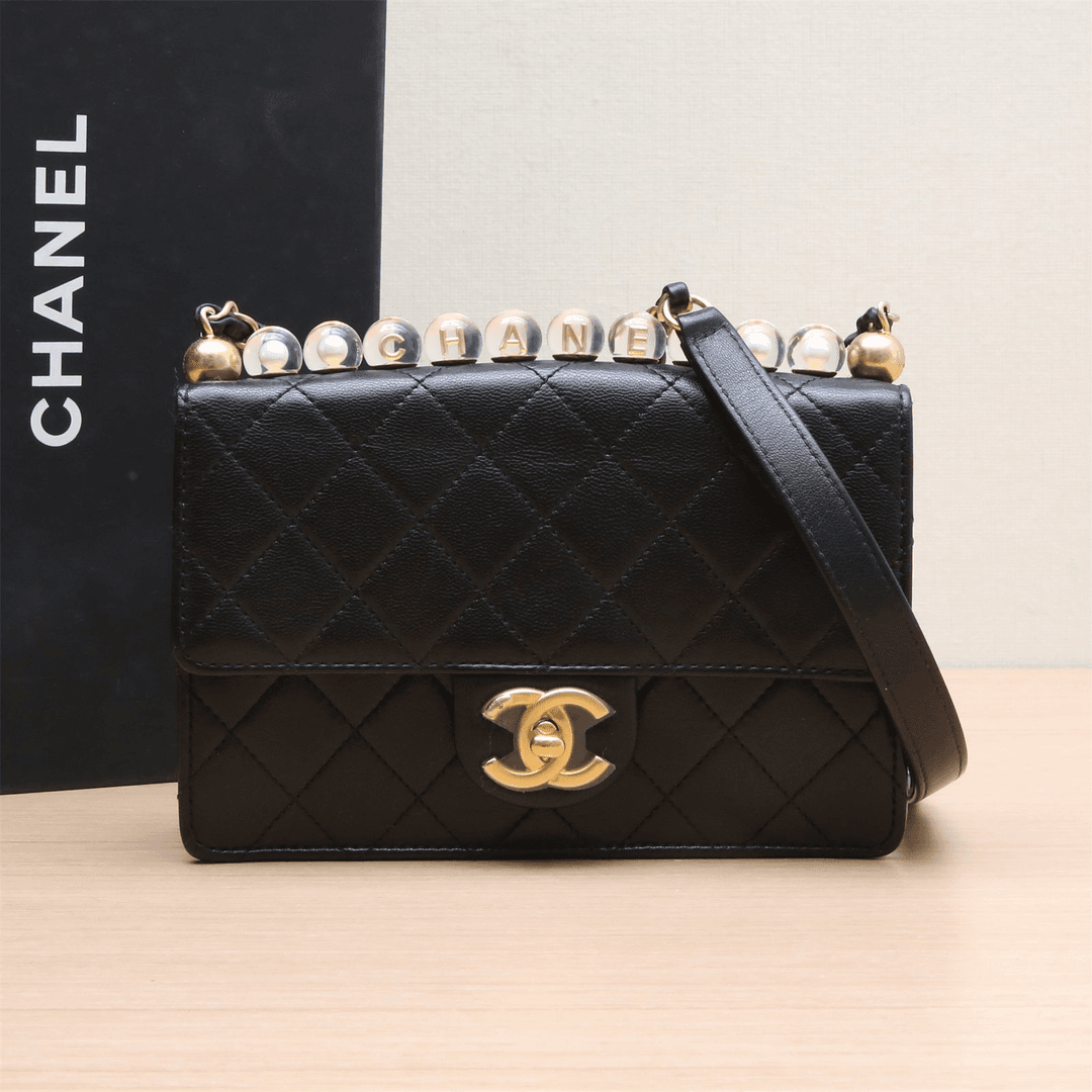 95新 Chanel/香奈儿 【ZS】20B CF 口盖包横版黑29开P223859008