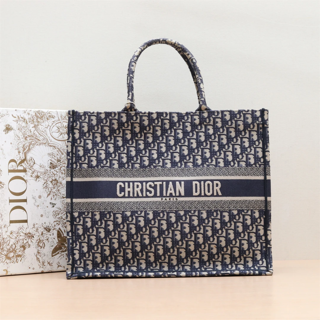 95新 DIOR/迪奥 Book Tote包 大号42 Oblique印花 蓝色P224727522