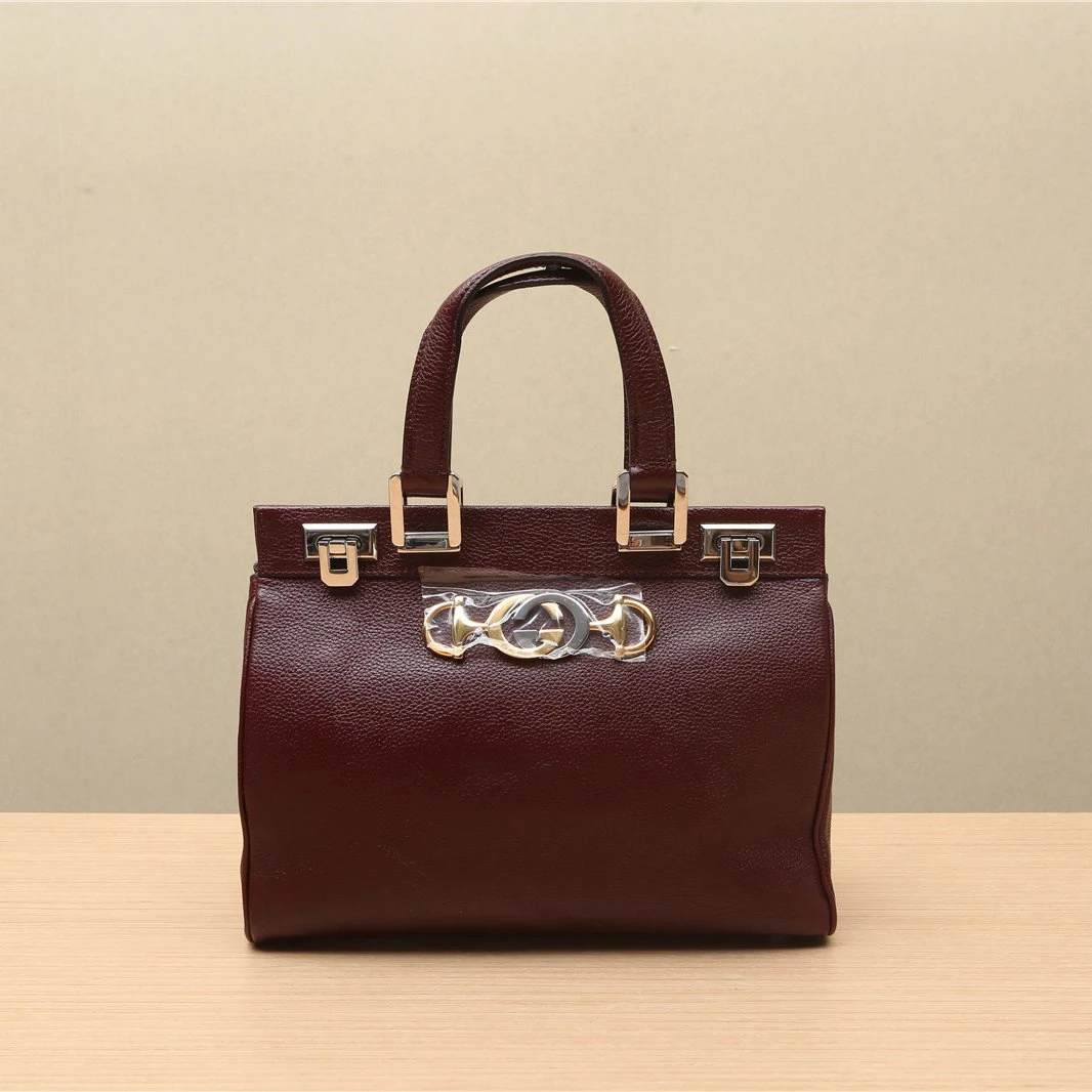 90新 GUCCI/古驰 Zumi 手提包 中号 29 酒红色 P221533677