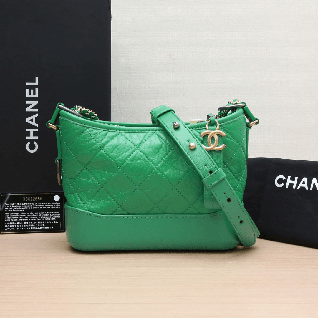 99新 Chanel/香奈儿 【精选】流浪包小号20cm 绿色30开P223419156