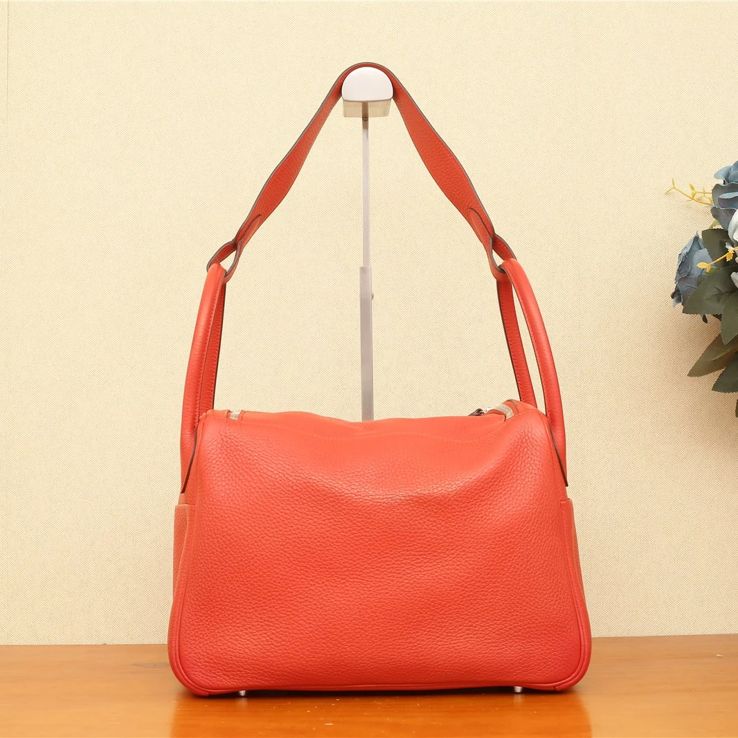 95新 Hermes/爱马仕 Lindy单肩包 30国 旗红 TC皮 A刻P220906496