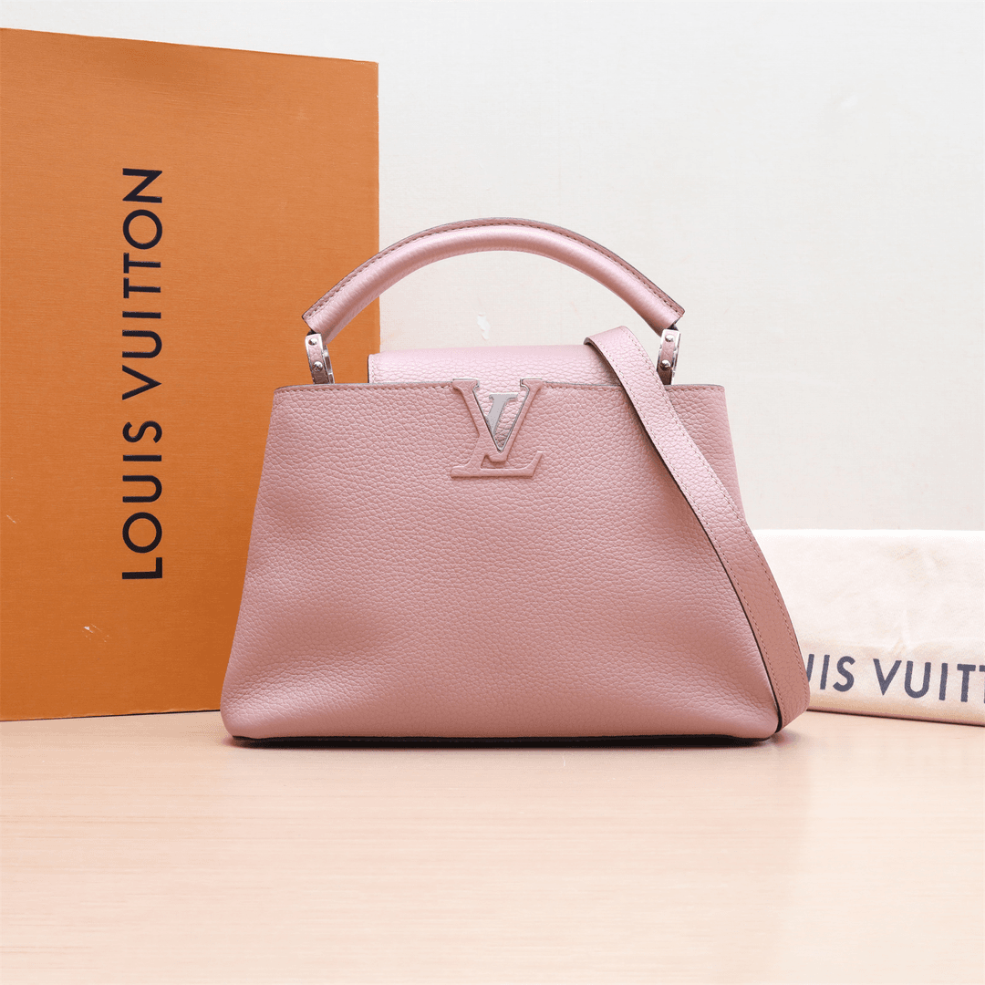 95新 LouisVuitton/路易威登 CAPUCINESBB手袋粉色芯片P214871398