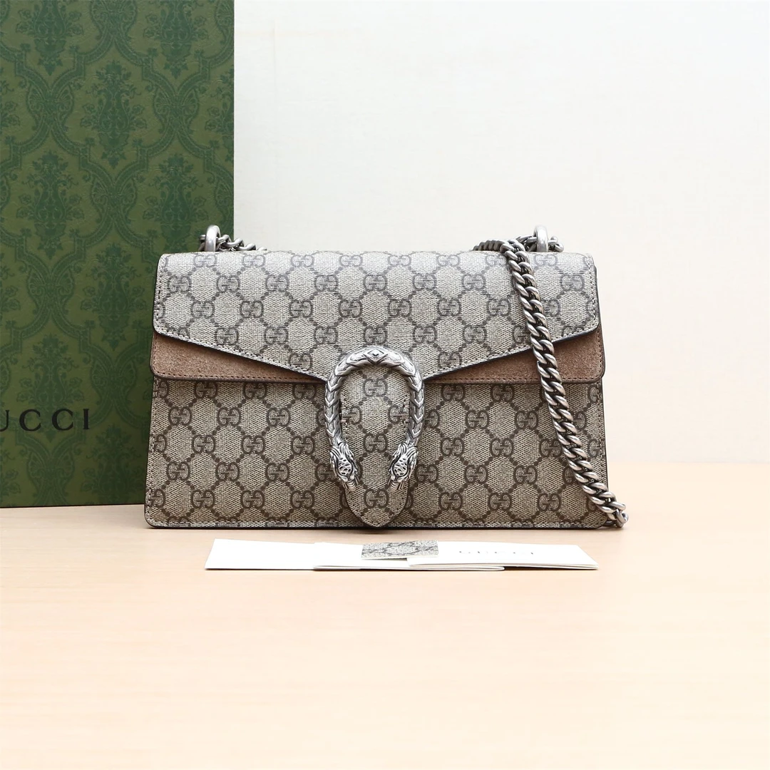 95新 GUCCI/古驰 酒神 中号 28 棕色 P224083427