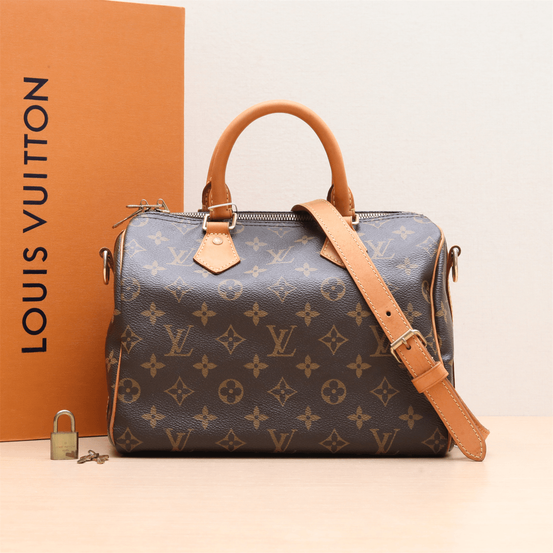 95新 LouisVuitton/路易威登 25 配肩带 老花PVC手提包P224827838