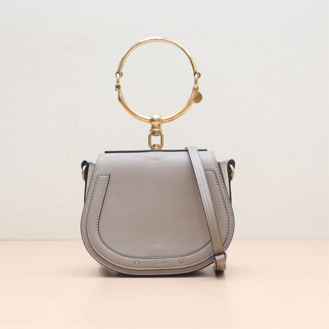 95新 Chloe/蔻依 手镯包 小号 灰色 皮革C 金扣 P234448840