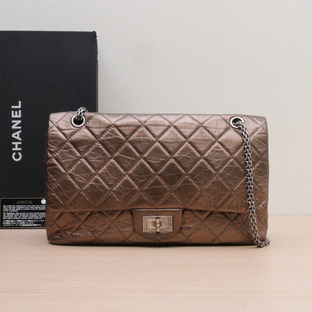95新 Chanel/香奈儿  2.55 口盖包 大号 28cm P213865276