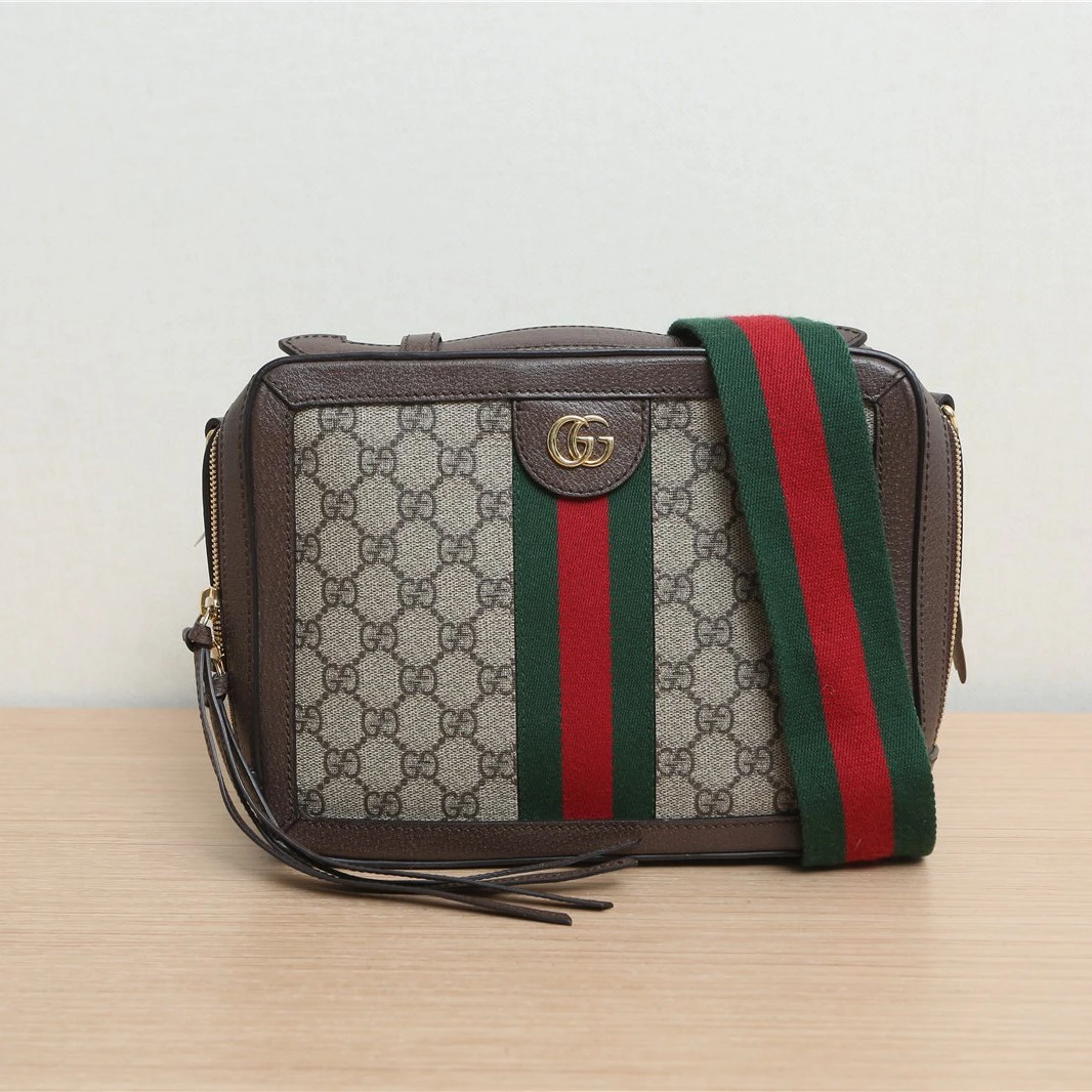 95新 GUCCI/古驰 活动 Ophidia手提 单肩包小号乌木色 P222747853