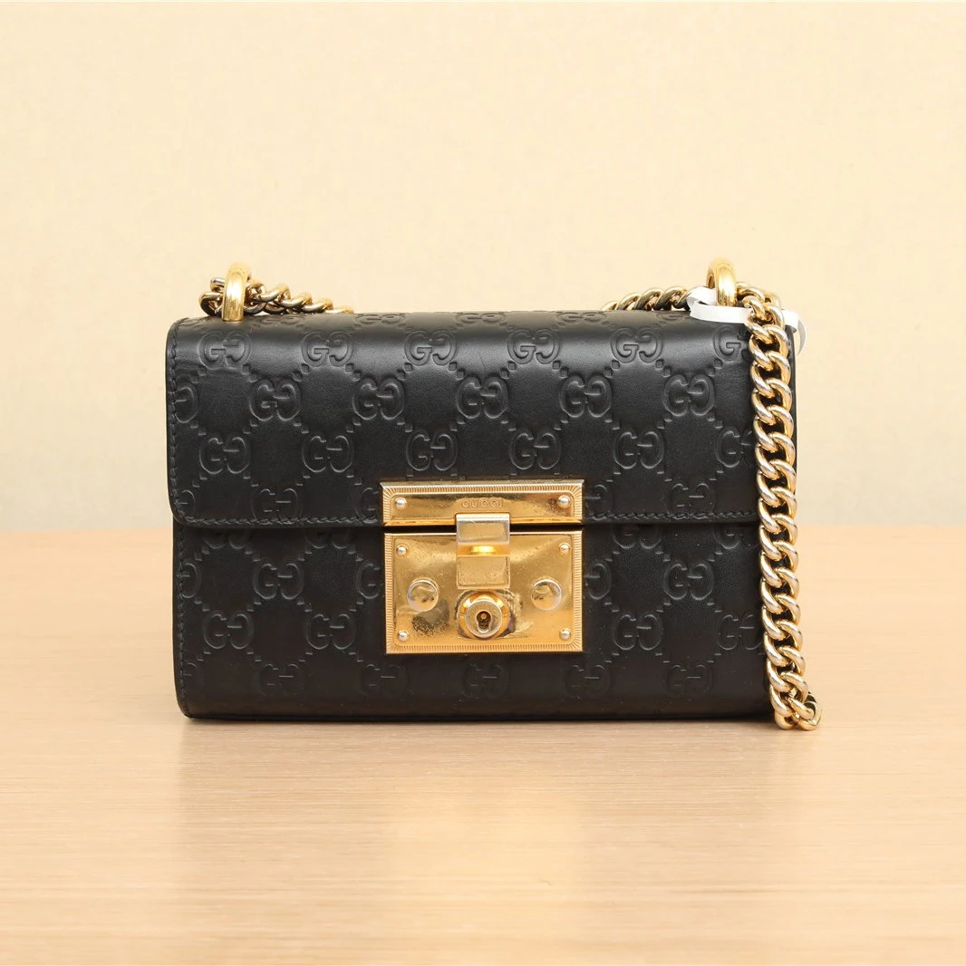 90新 GUCCI/古驰 Padlock 锁头包 小号 20.5 黑色 P241102055