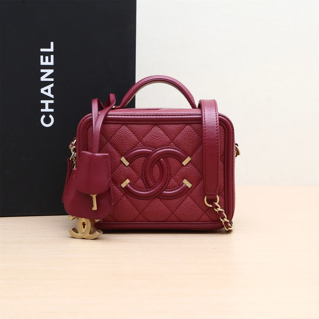 99新 Chanel/香奈儿 相机包 横版 小号17cm 红色 26开 P234863115