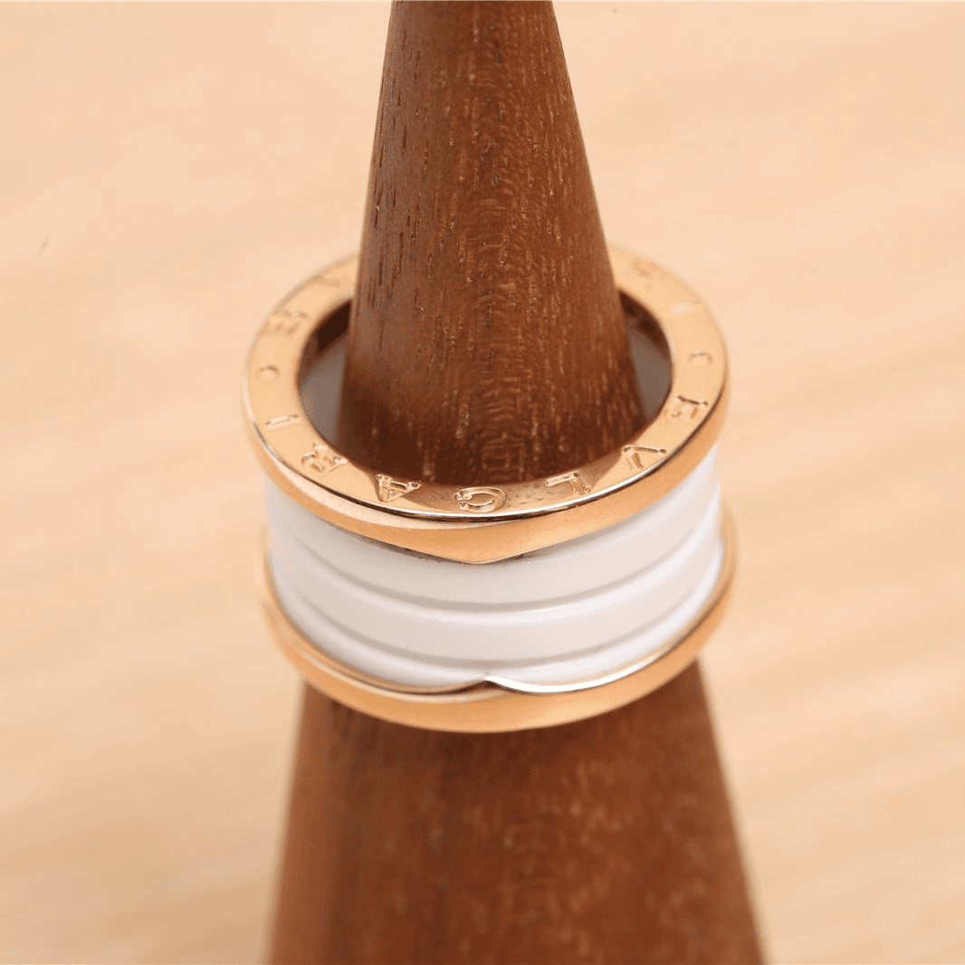 95新 BVLGARI/宝格丽 【精选】18K玫瑰金弹簧三圈戒指P201338033
