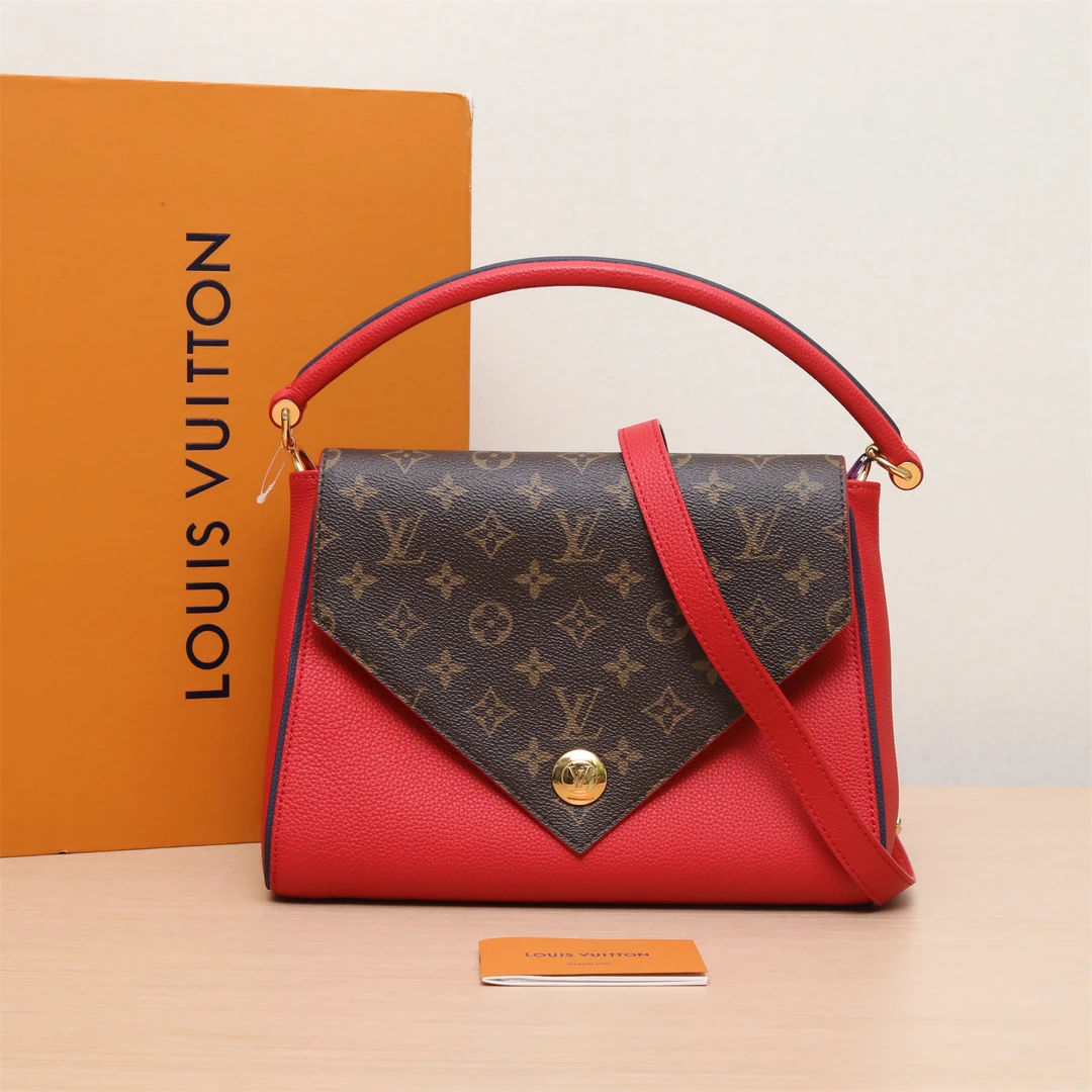 95新 LouisVuitton/路易威登 DOUBLE V 手袋 红色 P203747935