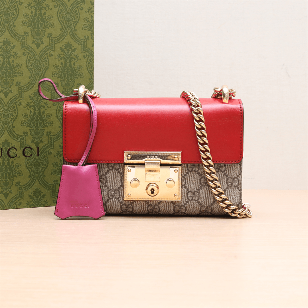 95新 GUCCI/古驰 Padlock 锁头包 盒子包 小号 斜挎包P224621222