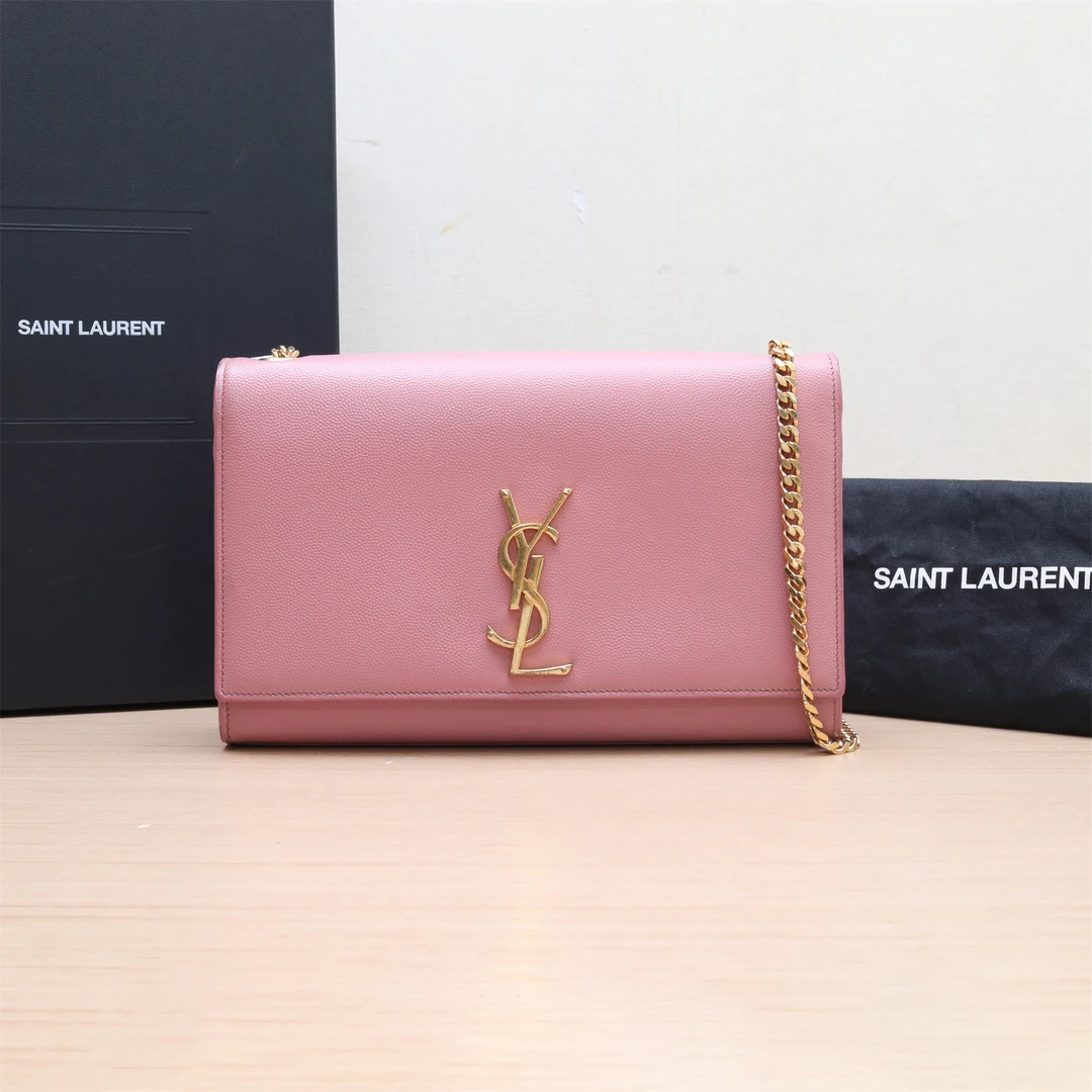 95新 YSL/圣罗兰 KATE单肩手提包 中号24 粉P224513724