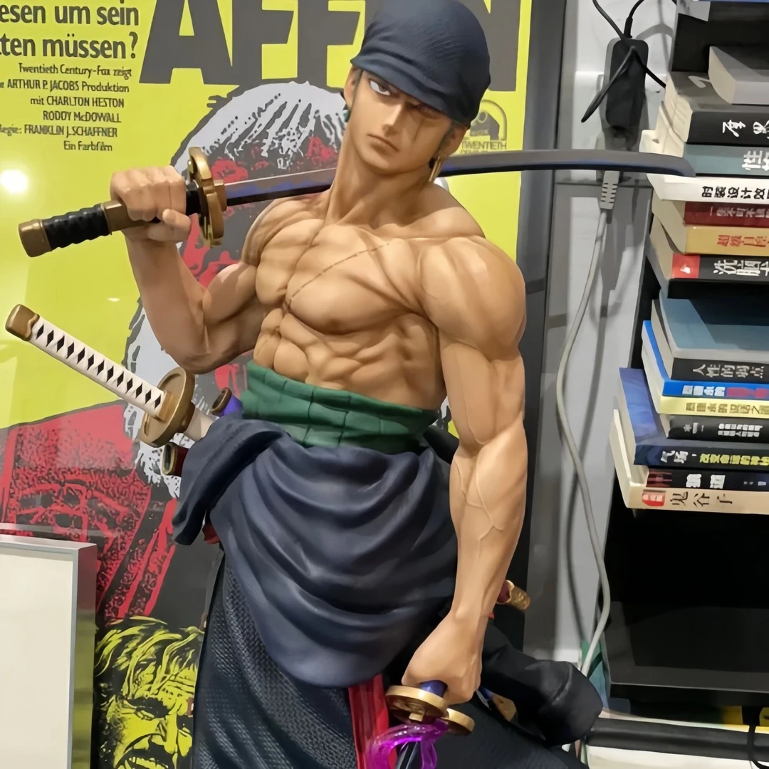 海贼王超大号扛刀霸气索隆手办潮玩摆件双头雕