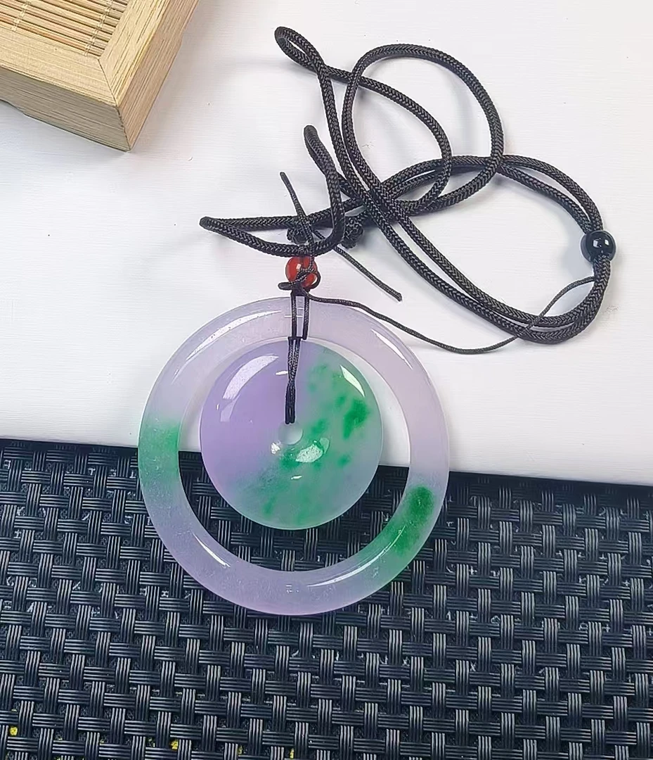 （聚宝严选）0174紫绿子母平安扣吊坠精致气质妈妈款时尚精美