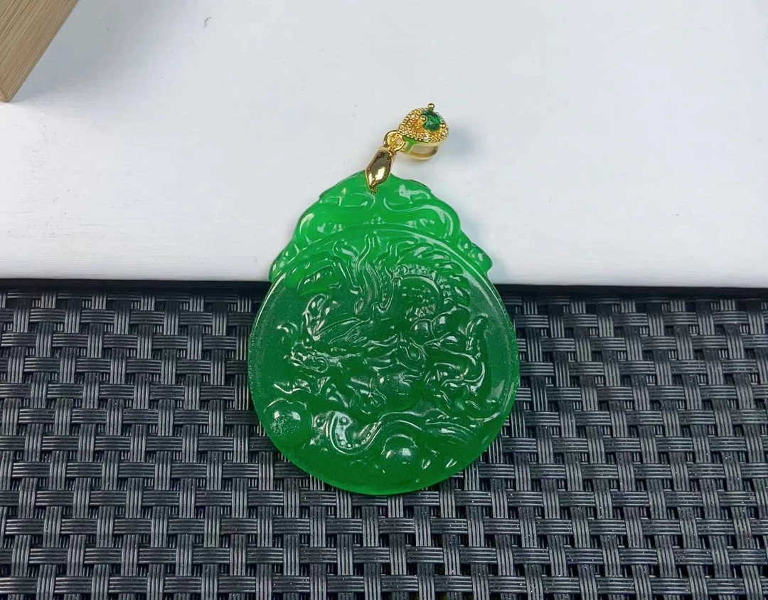 （聚宝严选）D0122绿龙小牌吊坠有扣头精致气质妈妈款时尚精美